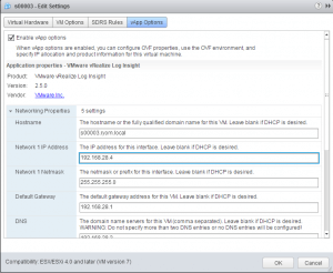 Changing IP address of Log Insight Master Node